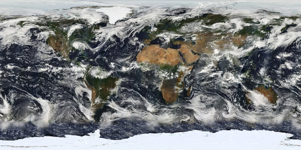 A satellite image of the earth's surface.